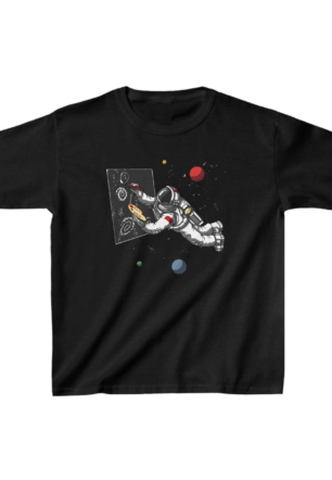 Unisex Çocuk Baskılı T-Shirt - Siyah