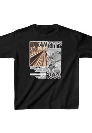 Unisex Çocuk Baskılı T-Shirt - Siyah