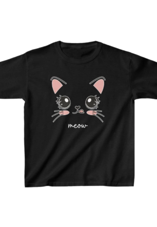 Unisex Çocuk Baskılı T-Shirt - Siyah