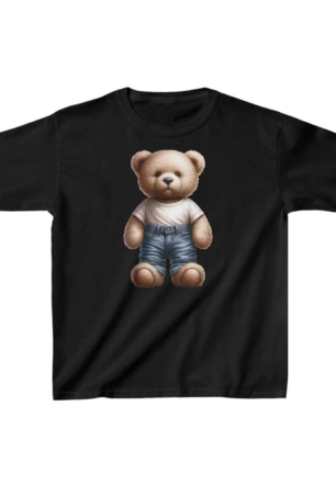 Unisex Çocuk Baskılı T-Shirt - Siyah