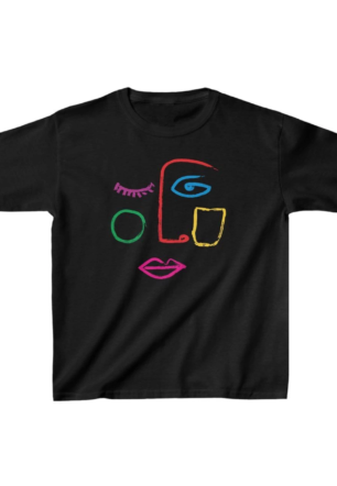Unisex Çocuk Baskılı T-Shirt - Siyah