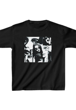 Unisex Çocuk Baskılı T-Shirt - Siyah