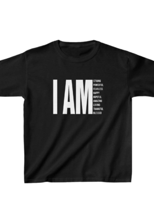 Unisex Çocuk Baskılı T-Shirt - Siyah