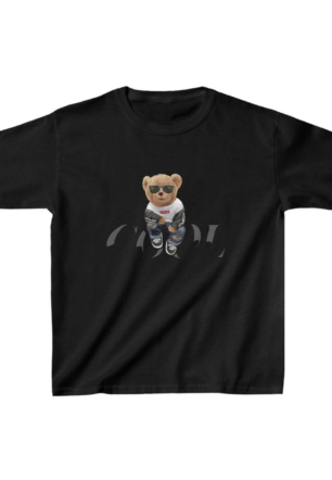 Unisex Çocuk Baskılı T-Shirt - Siyah