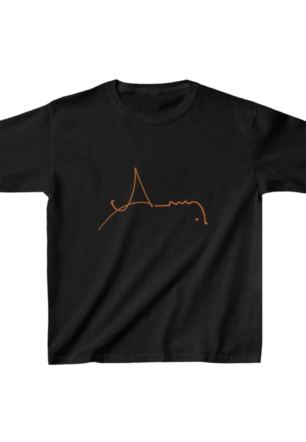 Unisex Çocuk Baskılı T-Shirt - Siyah