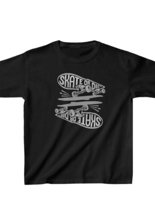 Unisex Çocuk Baskılı T-Shirt - Siyah
