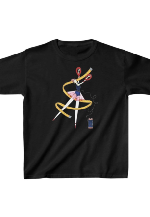 Unisex Çocuk Baskılı T-Shirt - Siyah