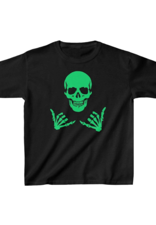 Unisex Çocuk Baskılı T-Shirt - Siyah