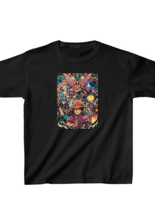 Unisex Çocuk Baskılı T-Shirt - Siyah