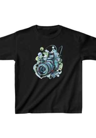 Unisex Çocuk Baskılı T-Shirt - Siyah