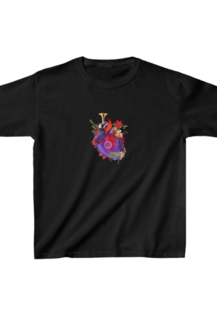 Unisex Çocuk Baskılı T-Shirt - Siyah