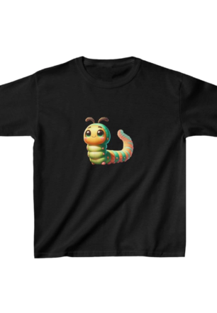 Unisex Çocuk Baskılı T-Shirt - Siyah