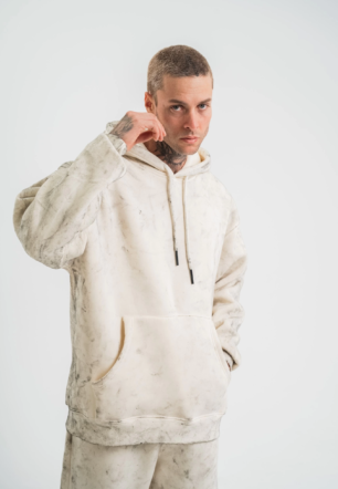 ERKEK Double Oversize Kapşonlu Yıkamalı SweatShirt - Krem