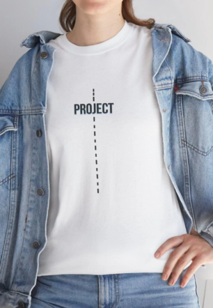 Kadın Bisiklet Yaka Baskılı  Kısa kol T-Shirt - Beyaz