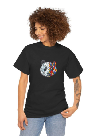 Kadın Bisiklet Yaka Baskılı Kısa kol  T-Shirt - Siyah