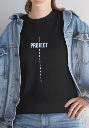 Kadın Bisiklet Yaka Baskılı Kısa kol  T-Shirt - Siyah