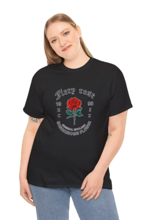 Kadın Bisiklet Yaka Baskılı  Kısa kol T-Shirt - Siyah