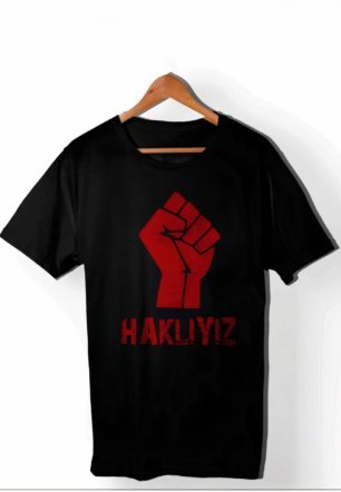 1 Mayıs Emekçilerimiz İçin Özel Tasarım HAKLIYIZ Baskılı T-shirt - Siyah