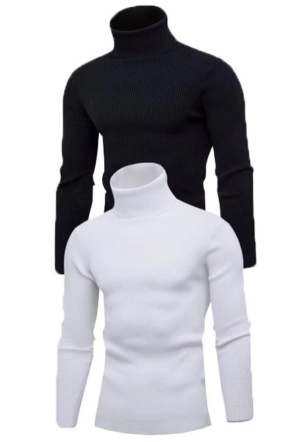 Erkek 2 Adet Kaşkorse Boğazlı Full Likralı Fitilli Slimfit Body