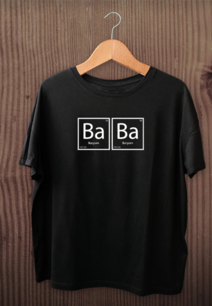 Babalar Günü Baskılı T-shirt - Siyah