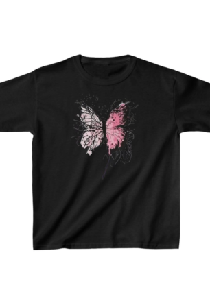 Çocuk Kız Baskılı T-Shirt - Siyah