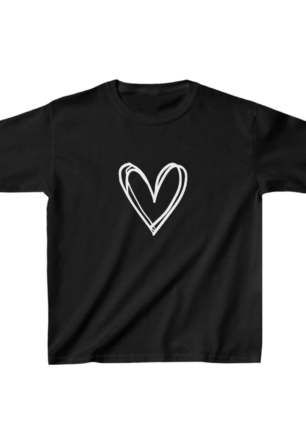 Çocuk Kız Baskılı T-Shirt - Siyah