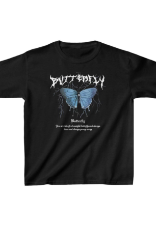Çocuk Kız Baskılı T-Shirt - Siyah
