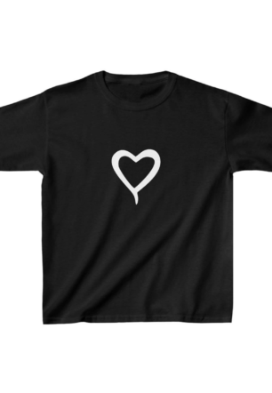 Çocuk Kız Baskılı T-Shirt - Siyah