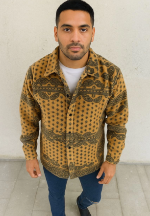 Erkek Polar Fermuarlı Sweatshirt Kapüşonsuz Cepli Yumuşak Dokulu Oversize Kalıp - Sarı