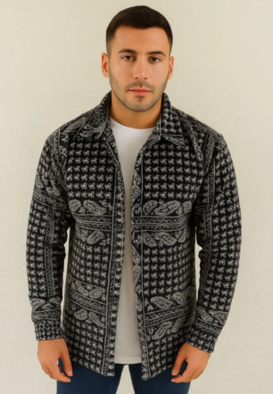 Erkek Polar Fermuarlı Sweatshirt Kapüşonsuz Cepli Yumuşak Dokulu Oversize Kalıp - Siyah