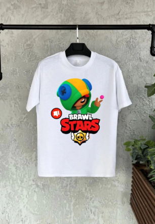 Unisex Baskılı Kısa Kol Çocuk T-Shirt - Beyaz